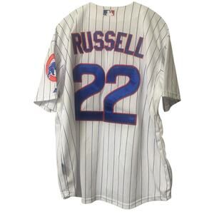 Chicago Cubs Jersey #22 Russell Pinstripe MLB Majestic Authentic Size 48 ( L)